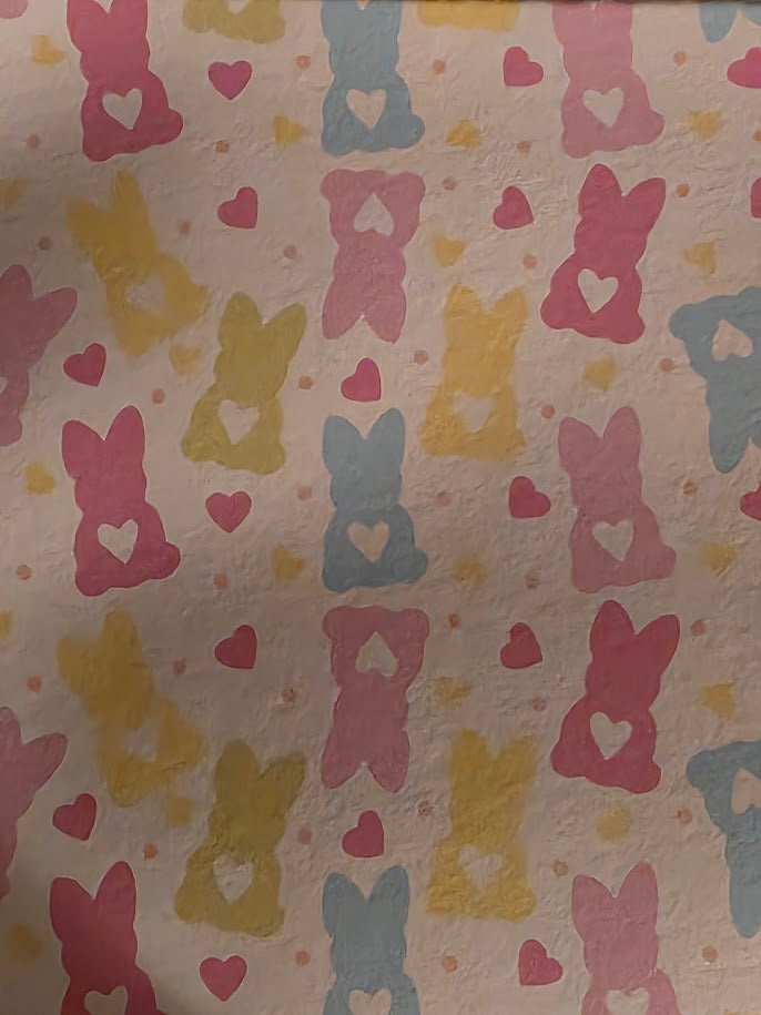 Easter bunny hearts wristlet