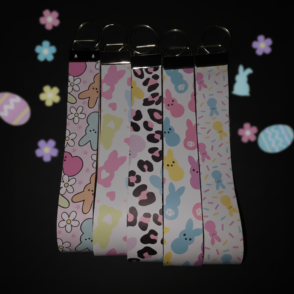 Easter Keychains with Background